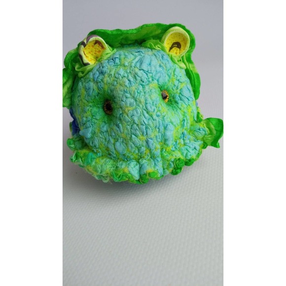 Unique OOAK Toy Alien Green Snail ZonLy Lapatamelly Galaxy Handmade Silk Wool - Picture 3 of 14